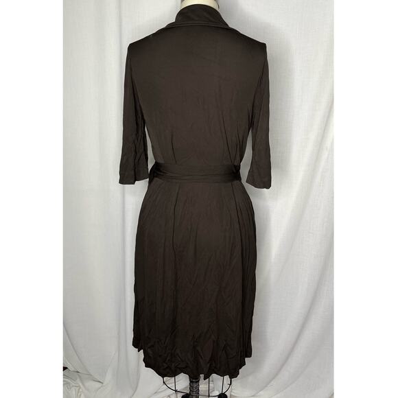 Diane Von Furstenberg Brown Safari Style Wrap Dress Size 8 - Picture 3 of 5